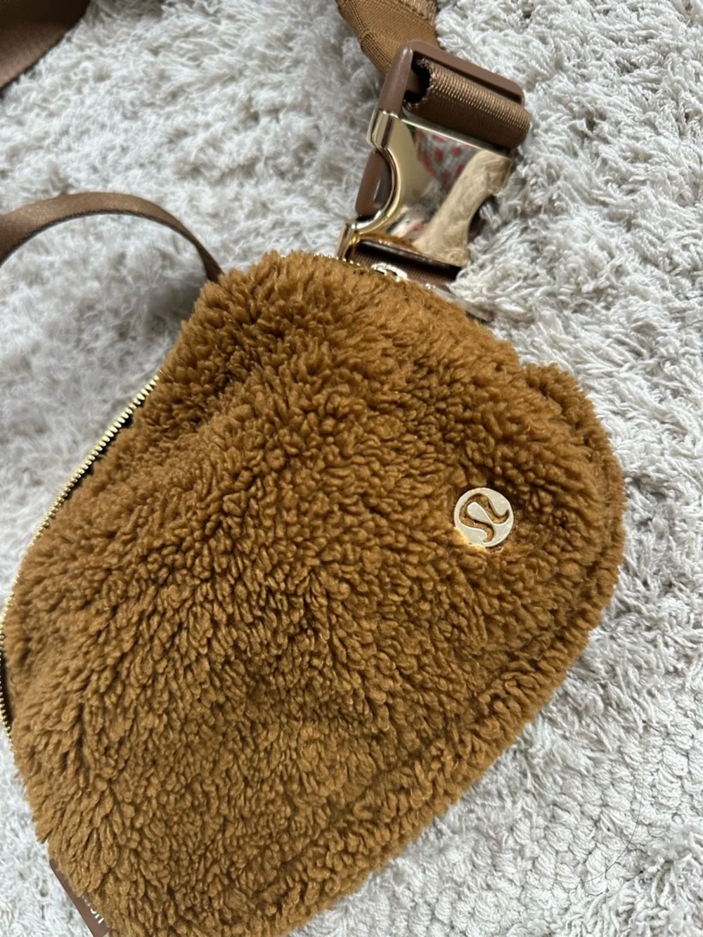 lululemon athletica Brown yellow Sherpa Crossbody Belt Bag belt bag